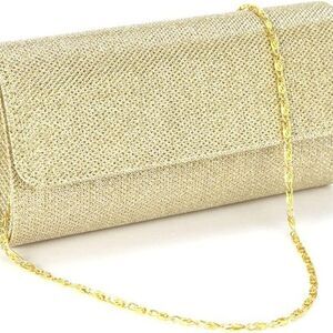 3 in 1 Sparkling Gold Evening Bag Clutch Purses for Women